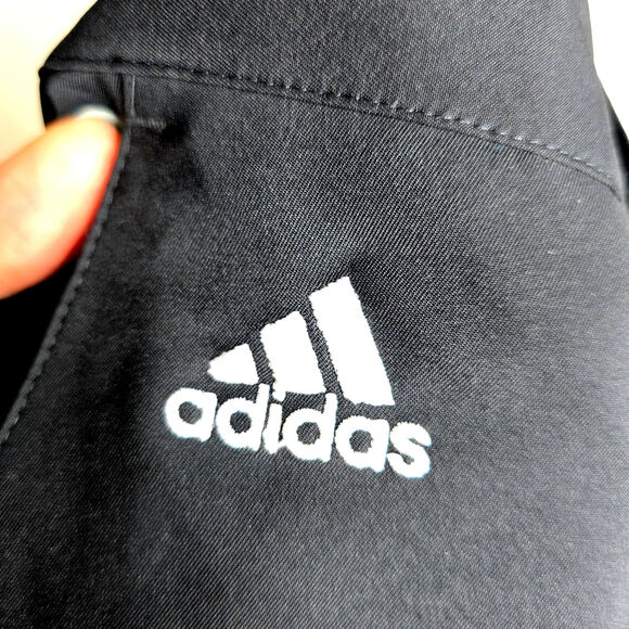 Adidas 38×32 NWT 3 Stripes pants BlacknWhite Flat front GolfCasual ActiveOutdoor - Picture 12 of 12